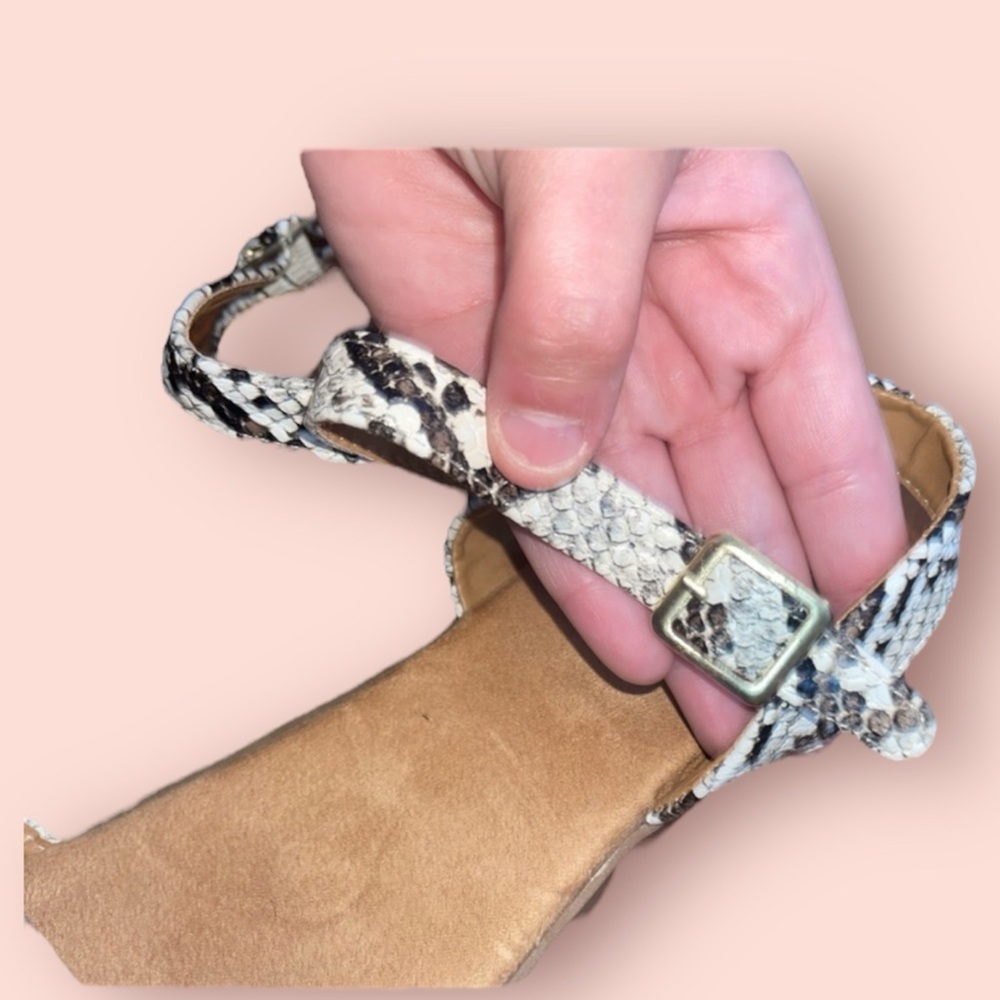 Qupid Snake Print Sandals - Picture 4 of 4